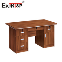Bureau de Négociation Commercial Ekintop Économique avec 3 Tiroirs de Rangement, Table d'Écriture pour Ordinateur