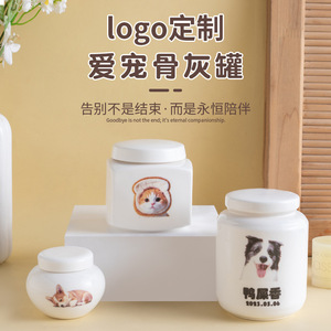 Custom Ceramic Pet <b>Urn</b> For <b>Cats</b> Dogs With Personalized Design Cremation Memorial Storage Teeth Hair - Product Image 4