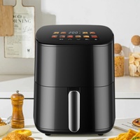 Freidora de Aire Eléctrica Mini Moderna de 5L, Cuadrada, con Pantalla Digital Inteligente, Función de Horneado, de Acero Inoxidable, para Uso en Exteriores y Automóviles