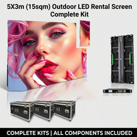 Pantalla LED de Alquiler para Exteriores de 5x3m (15m²) P3.91, Kits Completos con Estuche de Transporte, Panel de Video LED Portátil para Eventos y Escenarios