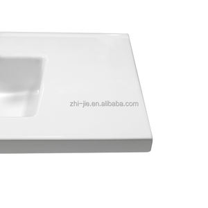 Lavabo de lavabo de cerámica Jetman de lujo moderno blanco negro rectángulo borde fino tocador superior armario individual lavabo de <span class=keywords><strong>baño</strong></span> - Product Image 5