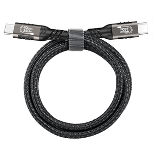 Câble USB4 Type-C Premium 1m 240W 40 Gbit/s 8K à Angle Droit avec Blindage en Nylon Tressé Charge Rapide 5A Compatible <span class=keywords><strong>Thunderbolt</strong></span> <span class=keywords><strong>3</strong></span> - Product Image 2