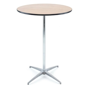 Tavoli da Banchetto Professionali con Piano in Legno Rotondo da 30 Pollici, Tavolo Alto da Bar con Colonne da 30 e 42 Pollici, Design Moderno per Hotel - Product Image 1