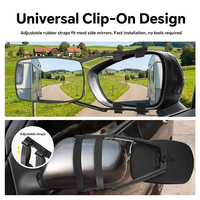 Miroir de remorquage universel HOMFUL à clipser, vue réglable à 360 degrés, support en nylon ABS pour camping-car, caravane et remorque