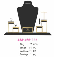 Présentoir rotatif en bois à deux faces pour bijoux, avec crochets, pour bracelets, boucles d'oreilles et piercings corporels de luxe