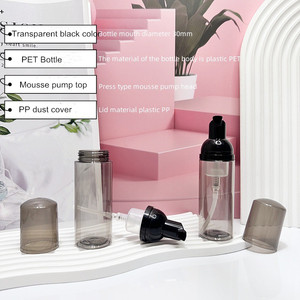 Whosale 60ml PET Botella Transparente Negro Mousse Espuma Negro/Dorado/Plata Tapa para Limpiador Facial Cosméticos Blush Mascarilla Uso - Product Image 2