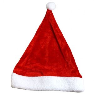 Santa <b>Hats</b> Plush Velvet Short Plush Christmas <b>Hat</b> White Fluffy Brim New Year Xmas <b>Holiday</b> Party Kids Adults <b>Hat</b> - Product Image 1
