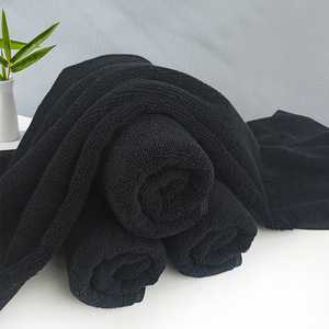 Produit réel noir Shot petit Spa coton noir serviettes éponge et visage ensemble <span class=keywords><strong>de</strong></span> serviettes <span class=keywords><strong>de</strong></span> bain logo personnalisé - Product Image 3