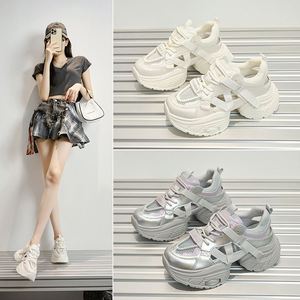 Zapatos deportivos de malla para ocio, zapatos deportivos de suela gruesa a la moda para mujer, zapatos deportivos transpirables de nuevo estilo, zapatos de diseñador para mujer - Product Image 6