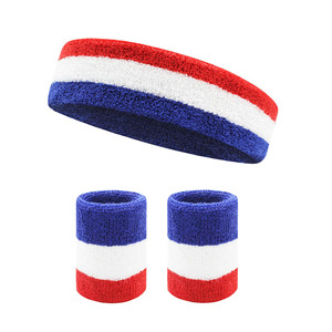 Wholesales Sport Basketball Gym Sweatband Headband Wristbands with Custom logo