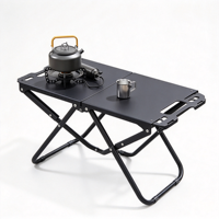 Table tactique pliante d'extérieur en acier au carbone, légère, pour camping, pique-nique, cuisine de terrain, mobilier d'extérieur multi-usages