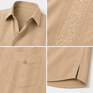 Camisas Guayaberas para Hombre, Premium, Bordadas, con 4 Bolsillos, Manga Corta, Estilo Cubano, para Vacaciones, con Logotipo Bordado Personalizado, para Bodas de Verano - Product Image 2