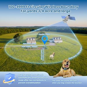 Collier de dressage sans fil PUPKIDS GPS pour chien, clôture virtuelle rechargeable, portée 100-9999 pieds, pour grands chiens - Product Image 2