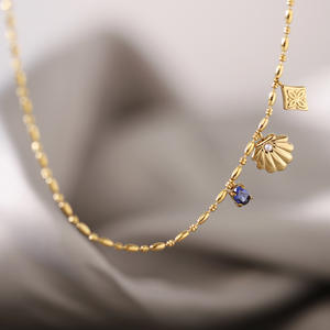 Collar geométrico de moda con incrustaciones de perlas de imitación chapadas en oro de acero inoxidable, accesorio de moda para mujer - Product Image 4