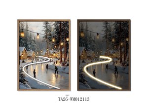Impression lumineuse LED Néon Père Noël, Art Mural <span class=keywords><strong>de</strong></span> Noël, Impression LED Renne, Cloche <span class=keywords><strong>de</strong></span> Noël encadrée pour Décoration - Product Image 4