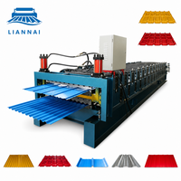 Machine de formage de profilés de toiture métallique double couche Lian Nai, équipement de pliage de tôles d'acier et de zinc, fabrication de tuiles de toiture à froid