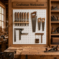 Organisateur mural en métal pour outils d'atelier et de garage, panneau modulaire en acier laminé à froid avec accessoires à crochets