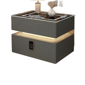 Mesita de Noche Flotante Moderna Minimalista de Madera Maciza Crema con Carga Inalámbrica Inteligente, Altavoz Bluetooth y Cerradura Combinada para Dormitorio - Product Image 2