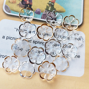 Nhà Máy Cung Cấp Vàng/Bạc Cạnh Trong Suốt Acrylic Nút Cho Thủ Công 2 Lỗ Hoa Pha Lê May Trang Trí Nút - Product Image 4