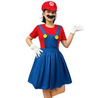 Disfraz de Mario/Luigi para Mujer, Disfraz para Fiesta Temática de Halloween