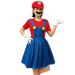 Robe de cosplay <span class=keywords><strong>Mario</strong></span>/Luigi pour femmes, costume de jeu de rôle sur le thème d'Halloween - Product Image 3
