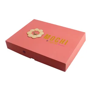 Großhandel Custom Logo Biologisch abbaubare Lebensmittel qualität Papier Bäckerei Donut Verpackung Rosa Fast Food Lieferung Mochi Donut Box Mit Fenster