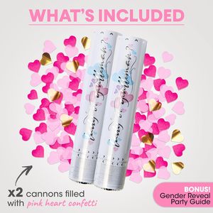 Cannone Spara Coriandoli a Cuore Rosa e Blu per Rivelazione del Sesso del Bambino, Non Tossico, Alta Qualità, Uso Interno - Product Image 4