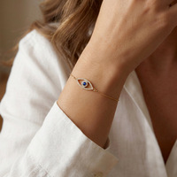 Bracelet turc réglable à la mode, bracelet vintage en zircon bleu œil de tigre