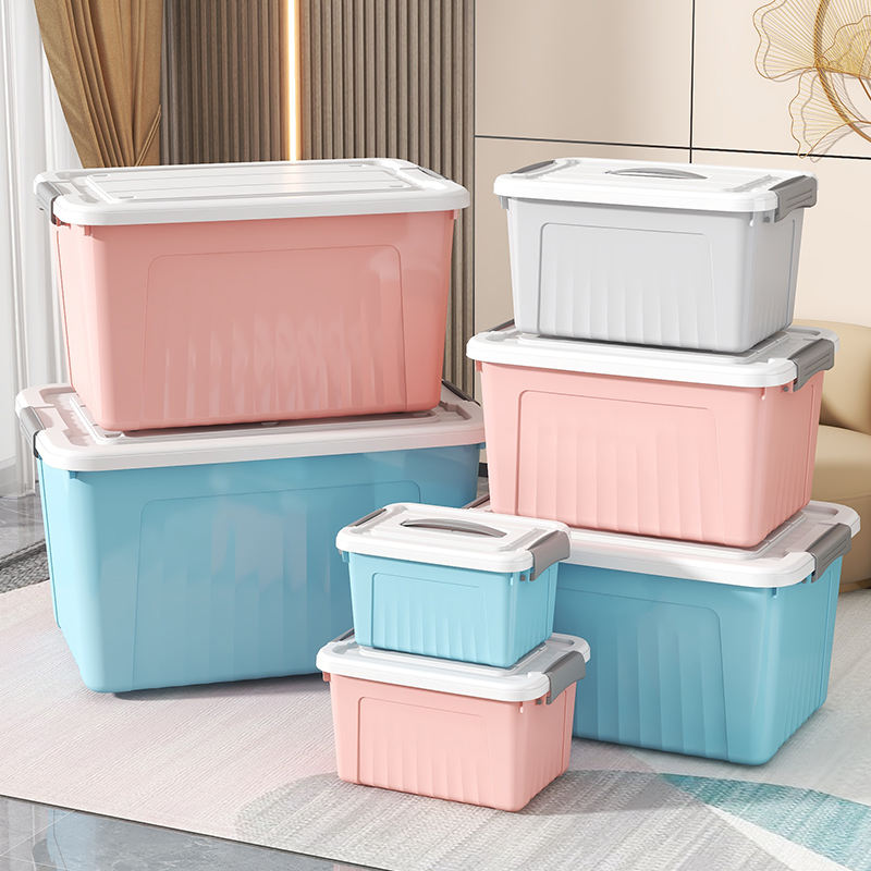 Color Plastic Storage Box Wholesale Stackable Color Plastic Bins Plastic Storage Box with Lid ...