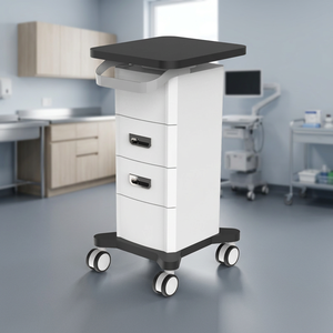 Carrito de Salón de Belleza Multifuncional Moderno de Metal con 2 Cajones y Rotación de 360 Grados para Uso en Spa, Barbería y Hotel - Product Image 6