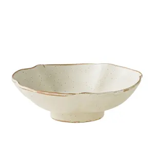 Nordic luxury serving ceramic bowl dinner plates 7.4 Inch 310 volume Yellow Salad Ceramic Bowl