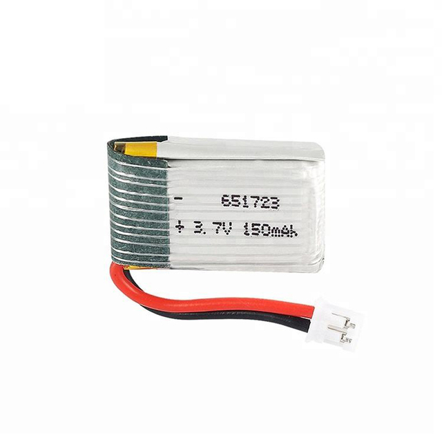 High Quality Mini Lipo Drone Battery 651723 150mAh 3.7V 25C Rate Lithium Ion Polymer for RC Helicopter