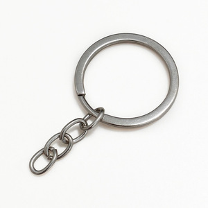 Stainless Steel <b>Key</b> <b>Ring</b> With 4 Link Polished Chain Round Metal Keychain <b>Bag</b> Charm - Product Image 4