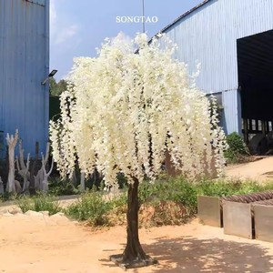 Arbre à fleurs de glycine artificielle en soie, grand arbre à fleurs violettes, décoration de mariage, paysage, arbre de glycine artificiel - Product Image 3
