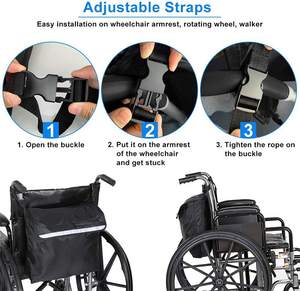 Meilleure vente fauteuil roulant accoudoir côté stockage selle sac suspendu sac à dos personnes âgées ordinateur portable manufacture accessoire pochette étanche - Product Image 3