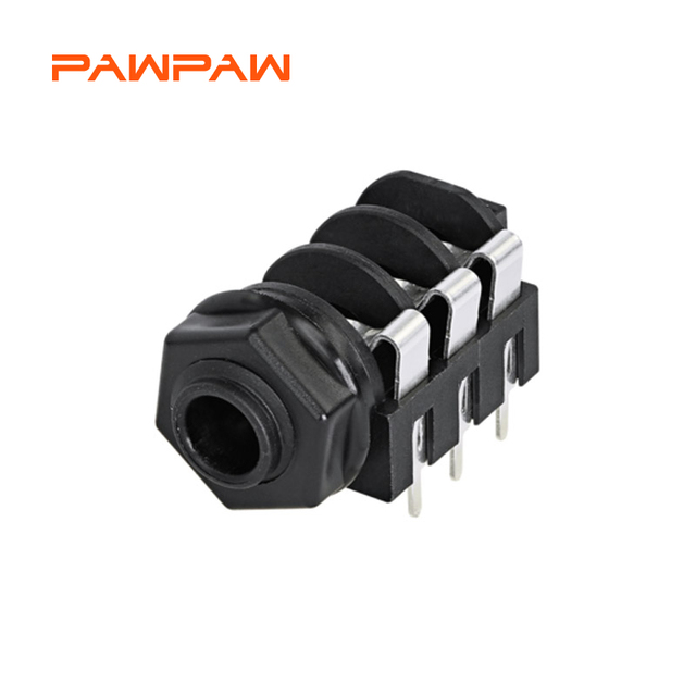 Audio Jack 6.35MM 6 Pin 1/4 Audio Socket Jack Female Connector PCB Panel Mount Stereo Jack Connector for Audio Video