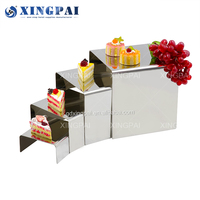 XINGPAI Usine Offre Spéciale Quatre Niveaux Dessert Gâteau Présentoir En Acier Inoxydable Buffet Risers