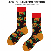Chaussettes mi-mollet tricotées respirantes style nouveau OEM pour l'été, motif citrouille d'Halloween, pour hommes, femmes et couples