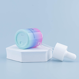 Emballage cosmétique dégradé 3 couleurs 20 ml Flacons en verre pour sérum et huile avec compte-gouttes blanc - Product Image 6