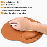 Tapis de souris en cuir avec repose-poignet et base antidérapante, tapis de souris ergonomique durable pour le jeu, tapis de souris en cuir, cadeau de bureau unique