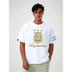 Camiseta de la Selección Argentina de Fútbol para Aficionados, Manga Corta, Unisex, Algodón Puro, Verano - Product Image 2