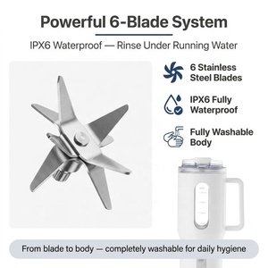 <span class=keywords><strong>Licuadora</strong></span> Portátil Inteligente Tritan Libre de BPA, Recargable por USB, <span class=keywords><strong>Botella</strong></span> Mezcladora Inalámbrica para Batidos y Smoothies - Product Image 3