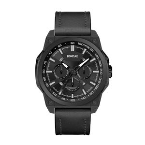 Haute qualité hommes Ultra-mince en acier inoxydable <span class=keywords><strong>montre</strong></span>-bracelet en cuir <span class=keywords><strong>noir</strong></span> 5mm marque d'affaires de luxe personnalisable Quartz rose - Product Image 1