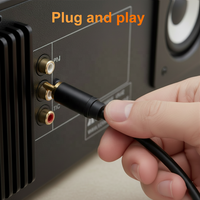 Câble Répartiteur RCA Audio Vidéo pour Subwoofer, 1 Mâle 2 Femelles, Adaptateur en Y pour Double Haut-Parleur, Rallonge avec Gaine PVC pour Voiture et HDTV