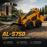 Mini-chargeuse sur pneus S750, chargeuse compacte de 400 kg, moteur Yanmar Kubota pour la construction, l'agriculture et l'aménagement paysager