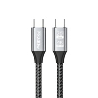 Cable USB C de Alta Velocidad de 240 W con Función Completa, USB 3.2, Transferencia de Datos de 20 Gbps, Cable de Video de 4K a 60 Hz, Compatible con Thunderbolt