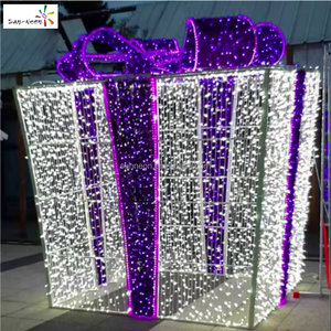 ไฟตกแต่งคริสต์มาสกลางแจ้ง รูปแบบกล่องของขวัญ LED สำหรับตกแต่งวันปีใหม่ - Product Image 1