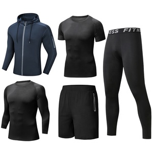 <span class=keywords><strong>Abbigliamento</strong></span> da <span class=keywords><strong>Palestra</strong></span> da <span class=keywords><strong>Uomo</strong></span> Dropshipping Ingrosso Logo Personalizzato Shark Set 5 Pezzi in Poliestere Dry Fit Fitness per <span class=keywords><strong>Uomo</strong></span> - Product Image 2