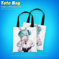 Sac fourre-tout premium avec poignée noire, imprimé graphique anime personnalisé, sac de shopping en toile robuste, pochette à impression haute définition