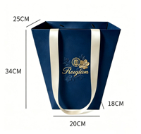 Sac de transport pour fleurs imperméable sur mesure avec poignée découpée pour emballage de bouquets de mariage, rigide, fabriqué par un professionnel